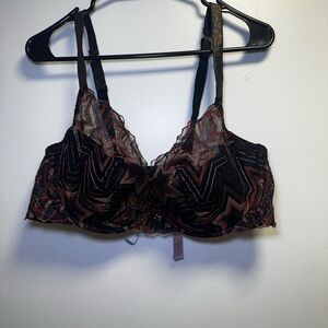 Savage X Fenty Lace Bra - Black and Brown